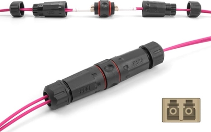 Picture of Delock Optical Fiber Cable Connector LC Duplex female to LC Duplex female OM1/OM2 waterproof