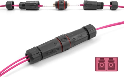 Picture of Delock Optical Fiber Cable Connector LC Duplex female to LC Duplex female OM4 waterproof