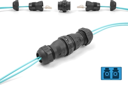 Picture of Delock Optical Fiber Cable Connector LC Duplex female to LC Duplex female UPC OS2 IP68 dust and waterproof