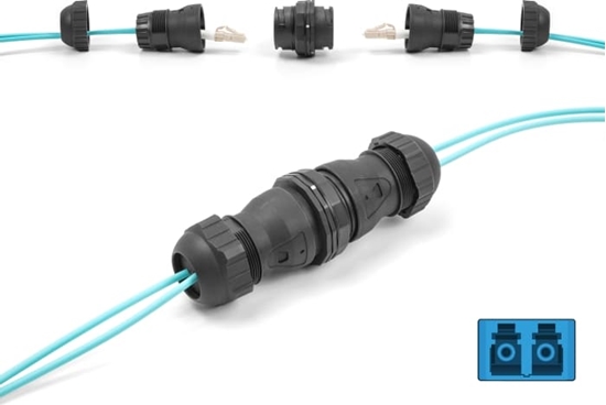 Picture of Delock Optical Fiber Cable Connector LC Duplex female to LC Duplex female UPC OS2 IP68 dust and waterproof