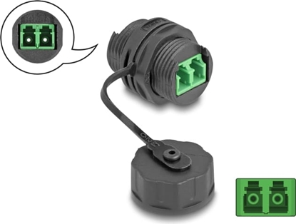 Picture of Delock Optical Fiber Cable Connector LC Duplex female to LC Duplex female with protective cap waterproof