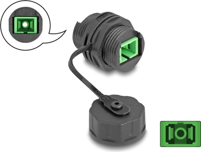 Picture of Delock Optical Fiber Cable Connector SC Simplex female to SC Simplex female with protective cap waterproof