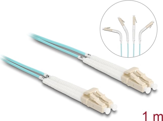 Picture of Delock Optical Fiber Cable LC Duplex to LC Duplex Multi-mode OM3 angled 1 m