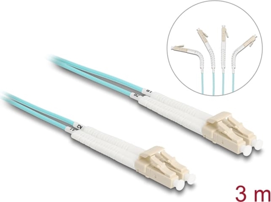 Picture of Delock Optical Fiber Cable LC Duplex to LC Duplex Multi-mode OM3 angled 3 m