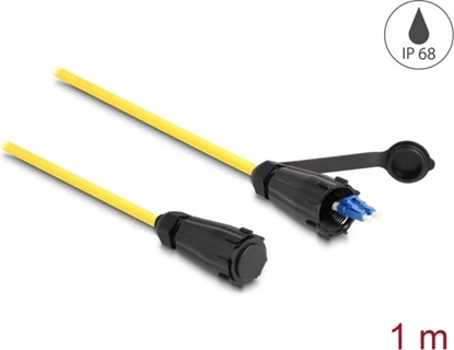 Picture of Delock Optical fiber cable LC Duplex to LC Duplex with protective cap single-mode IP68 dust and waterproof 1 m