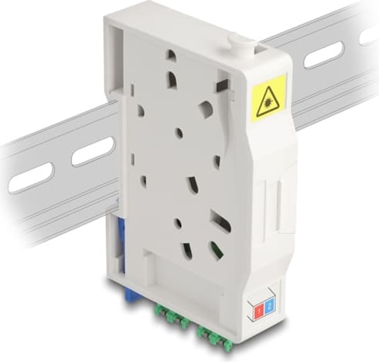 Picture of Delock Optical Fiber Connection Box for DIN rail with splice holder and 2 x LC Duplex coupler