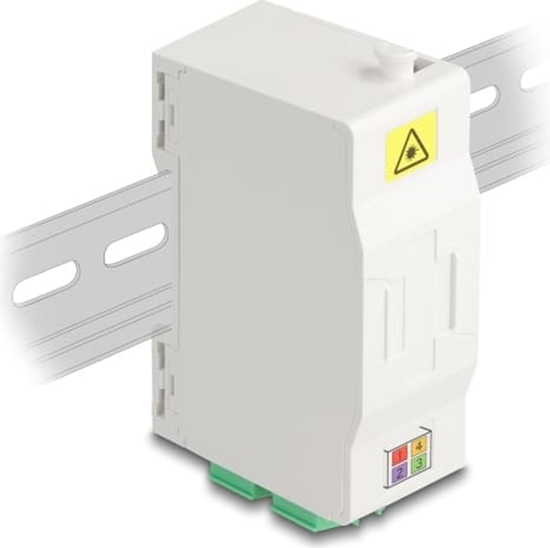 Picture of Delock Optical Fiber Connection Box for DIN rail with splice holder and 4 x LC Duplex coupler