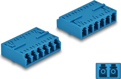 Picture of Delock Optical Fiber Coupler HD LC Hexaplex female to LC Hexaplex female blue