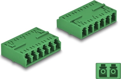 Picture of Delock Optical Fiber Coupler HD LC Hexaplex female to LC Hexaplex female green