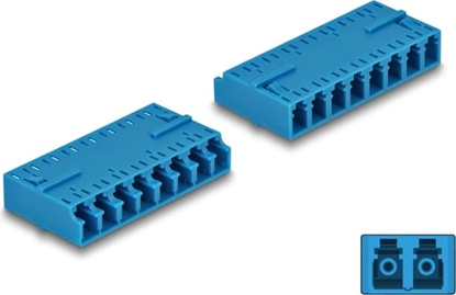 Picture of Delock Optical Fiber Coupler HD LC Octuplex female to LC Octuplex female blue