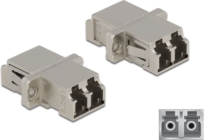 Picture of Delock Optical Fiber Coupler LC Duplex female to LC Duplex female Single-mode metal