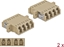 Picture of Delock Optical Fiber Coupler LC Quad female to LC Quad female Multi-mode 2 pieces beige