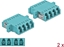 Picture of Delock Optical Fiber Coupler LC Quad female to LC Quad female Multi-mode 2 pieces light blue