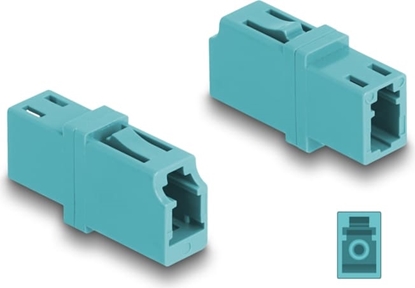 Picture of Delock Optical Fiber Coupler LC Simplex female to LC Simplex female OM3 aqua