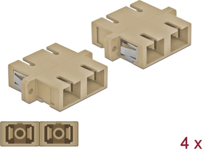 Picture of Delock Optical Fiber Coupler SC Duplex female to SC Duplex female Multi-mode 4 pieces beige