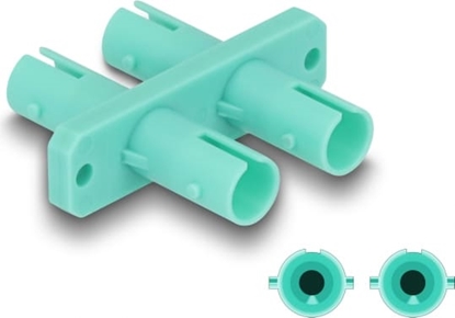 Picture of Delock Optical Fiber Coupler ST Duplex female to ST Duplex female aqua