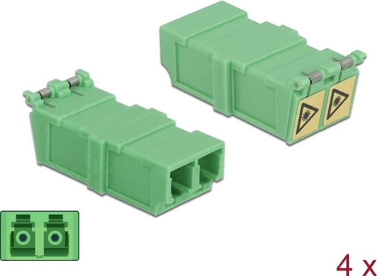 Picture of Delock Optical Fiber Coupler with laser protection flip LC Duplex female to LC Duplex female 4 pieces