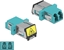 Picture of Delock Optical Fiber Coupler with laser protection flip LC Duplex female to LC Duplex female Multi-mode aqua
