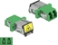 Picture of Delock Optical Fiber Coupler with laser protection flip LC Duplex female to LC Duplex female Single-mode green