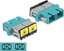Picture of Delock Optical Fiber Coupler with laser protection flip SC Duplex female to SC Duplex female Multi-mode aqua
