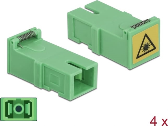 Picture of Delock Optical Fiber Coupler with laser protection flip SC Simplex female to SC Simplex female 4 pieces