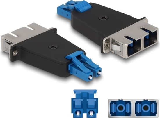 Picture of Delock Optical Fiber Hybrid Coupler LC Duplex male to SC Duplex female blue