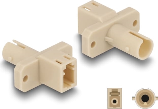 Picture of Delock Optical Fiber Hybrid Coupler LC Simplex female to ST Simplex female beige