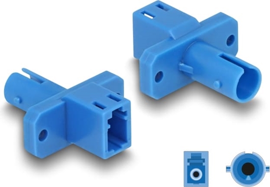 Picture of Delock Optical Fiber Hybrid Coupler LC Simplex female to ST Simplex female blue