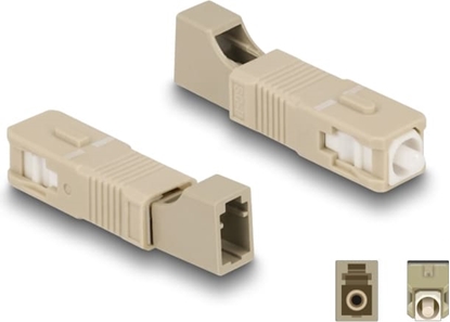 Picture of Delock Optical Fiber Hybrid Coupler SC Simplex male to LC Simplex female beige