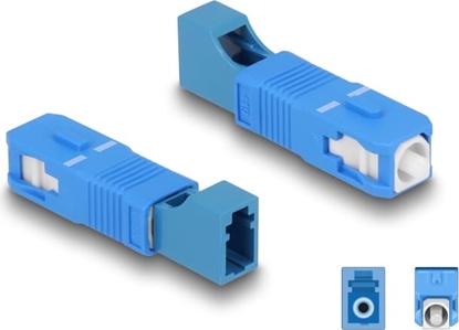 Picture of Delock Optical Fiber Hybrid Coupler SC Simplex male to LC Simplex female blue