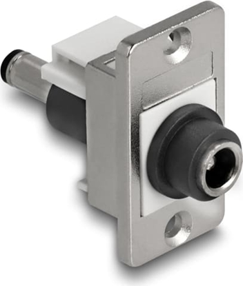 Picture of Delock Panel Mount DC 5.5 x 2.1 mm female to DC 5.5 x 2.5 mm male silver / white / black