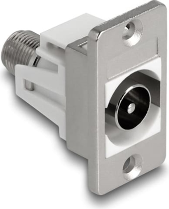 Picture of Delock Panel Mount IEC male to F female silver / white