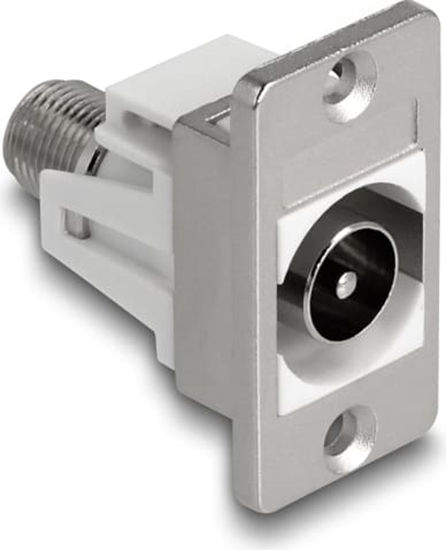 Picture of Delock Panel Mount IEC male to F female silver / white