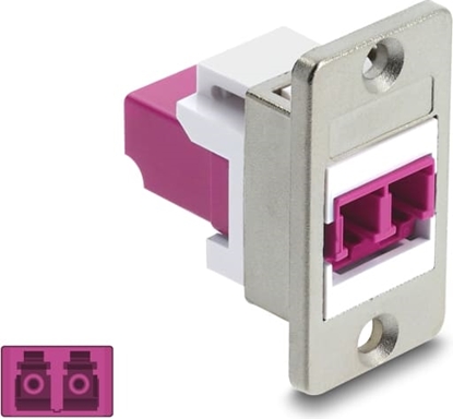 Picture of Delock Panel Mount LC Duplex female to LC Duplex female silver / violet / white