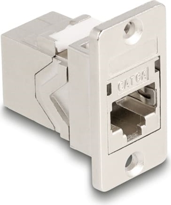 Attēls no Delock Panel Mount RJ45 Keystone Module coupler jack to jack Cat.6A metal conical