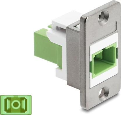 Attēls no Delock Panel Mount SC Simplex female to SC Simplex female silver / limegreen / white