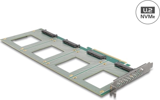 Picture of Delock PCI Express 4.0 x16 Card to 4 x internal U.2 NVMe SFF-8639 - Bifurcation (LxW: 288 x 122 mm)