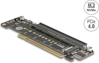 Picture of Delock PCI Express 4.0 x16 Riser Card with 2 x M.2 Key M NVMe slot - bifurcation