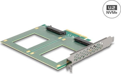 Picture of Delock PCI Express 4.0 x8 Card to 2 x internal U.2 NVMe SFF-8639 - Bifurcation (LxW: 144 x 122 mm)