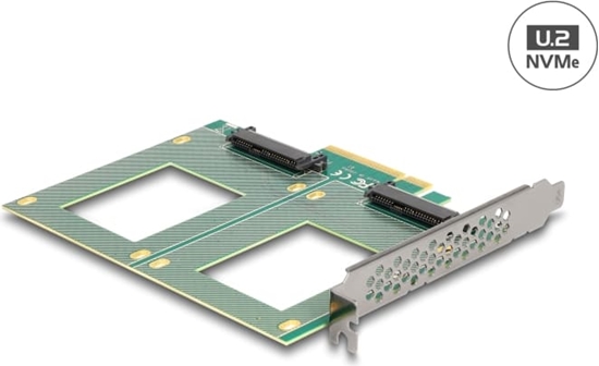 Picture of Delock PCI Express 4.0 x8 Card to 2 x internal U.2 NVMe SFF-8639 - Bifurcation (LxW: 144 x 122 mm)
