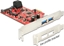 Attēls no Delock PCI Express x1 Card > 2 x external USB 3.0 + 2 x internal SATA 6 Gb/s – Low Profile Form Factor