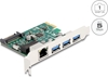 Picture of Delock PCI Express x1 Card to 3 x USB 5 Gbps Type-A female + 1 x Gigabit LAN