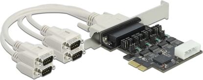 Picture of Delock PCI Express x1 Card to 4 x Serial RS-232 with voltage supply 5 V / 12 V
