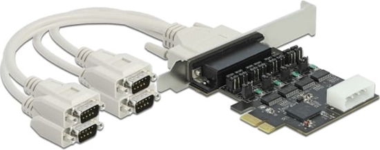 Picture of Delock PCI Express x1 Card to 4 x Serial RS-232 with voltage supply 5 V / 12 V
