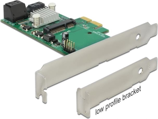 Picture of Delock PCI Express x2 Card > Hybrid 3 x internal SATA 6 Gb/s + 1 x internal mSATA