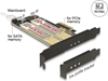 Picture of Delock PCI Express x4 Card > 1 x internal M.2 Key B + 1 x internal NVMe M.2 Key M - Low Profile Form Factor