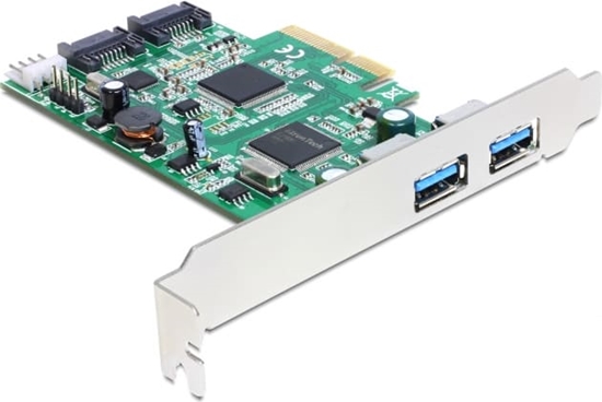Picture of Delock PCI Express x4 Card > 2 x external USB 3.0 + 2 x internal SATA 6 Gb/s