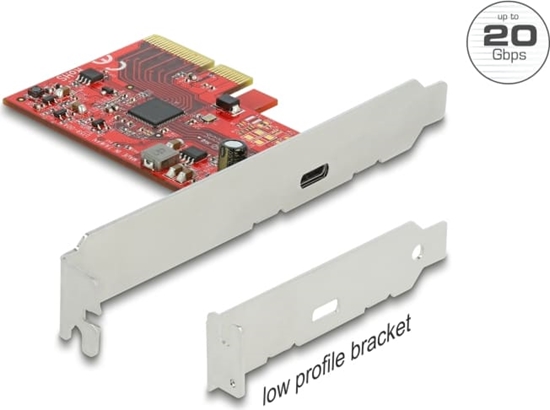 Picture of Delock PCI Express x4 Card to 1 x external SuperSpeed USB 20 Gbps (USB 3.2 Gen 2x2) USB Type-C™ female - 3 A