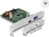 Picture of Delock PCI Express x4 Card to 1 x external USB Type-C™ female + 1 x external USB Type-A female SuperSpeed USB 10 Gbps