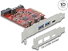 Picture of Delock PCI Express x4 Card to 1 x external USB Type-C™ female + 2 x external USB Type-A female SuperSpeed USB 10 Gbps + 1 x internal USB 5 Gbps Pin Header